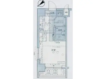 サンシティ月島アヴァンツァーレ(1K/4階)の間取り写真