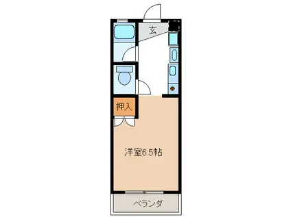 ベレッツァ岐阜(ワンルーム/3階)の間取り写真