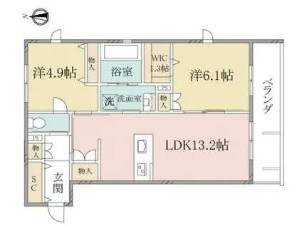 ヘーベルヴィレッジ高島平(2LDK/2階)の間取り写真