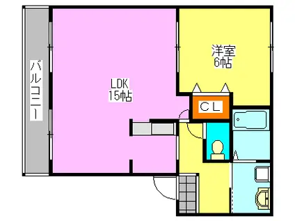 KOBA VILLAGEB(1LDK/1階)の間取り写真