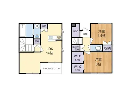 メゾン・ドール・エ・ベール(2LDK/1階)の間取り写真