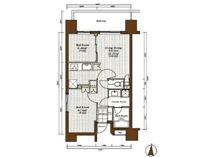 ザ・パーククロス錦糸町レジデンス(1SLDK/2階)の間取り写真