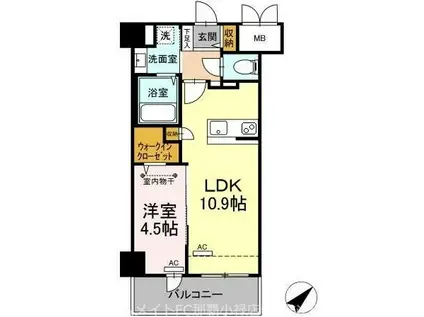 N-FLAT MATSUYAMA(1LDK/6階)の間取り写真
