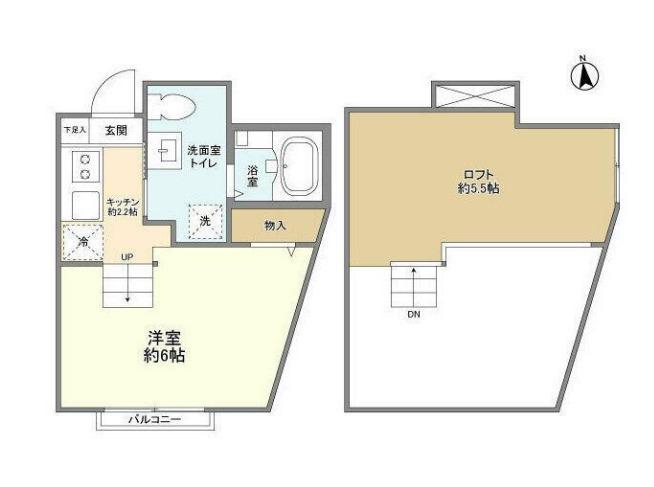 CHALETプラス駿河台(1K/2階)の間取り写真