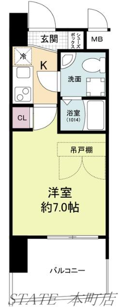 セレニテ阿波座ミラク(1K/15階)の間取り写真