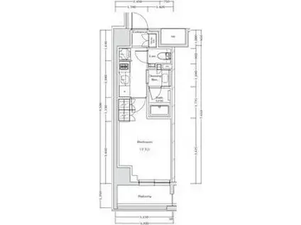 ザ・パークハビオ江坂公園(1K/8階)の間取り写真