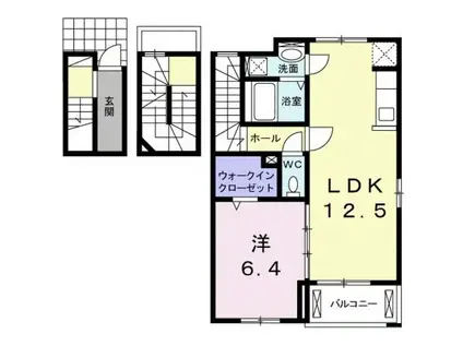 ラルーチェI(1LDK/3階)の間取り写真