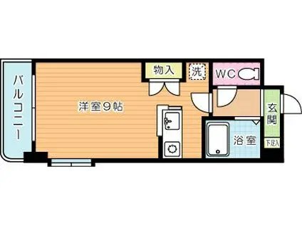 グローリー門司駅前(ワンルーム/6階)の間取り写真