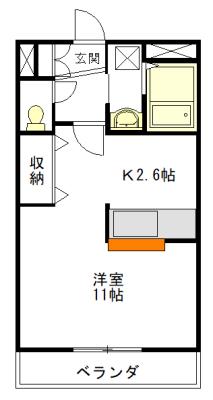 栄町パレス(1K/1階)の間取り写真