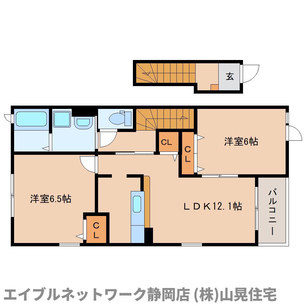 カーサ・ソーレ(2LDK/2階)の間取り写真
