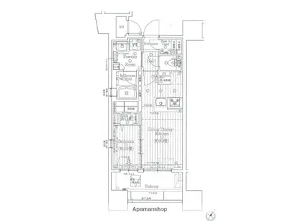 デュオヴェール平尾(1LDK/14階)の間取り写真