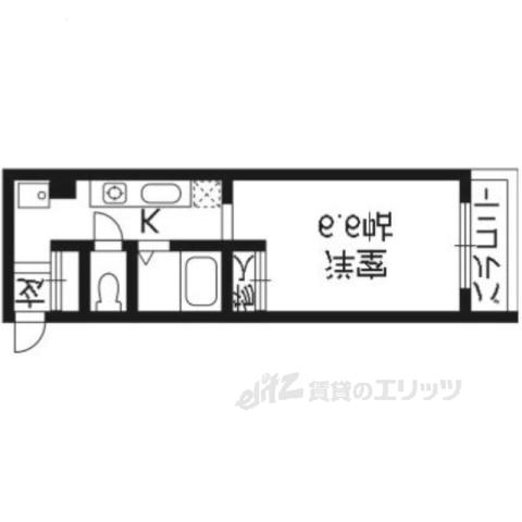 レジデンス西陣(ワンルーム/3階)の間取り写真