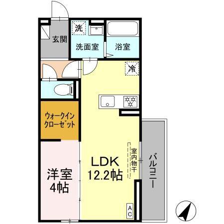 フェリーチェ 浜ノ茶屋(1LDK/1階)の間取り写真