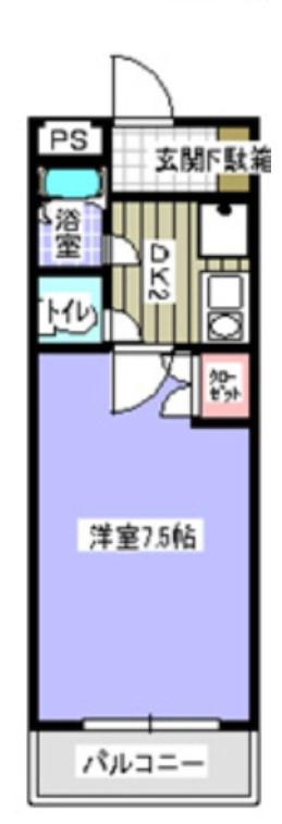 エメローズ中津原(1K/2階)の間取り写真