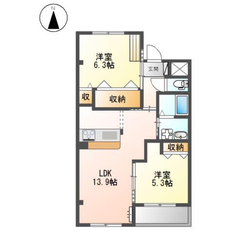 COURAGE(2LDK/3階)の間取り写真
