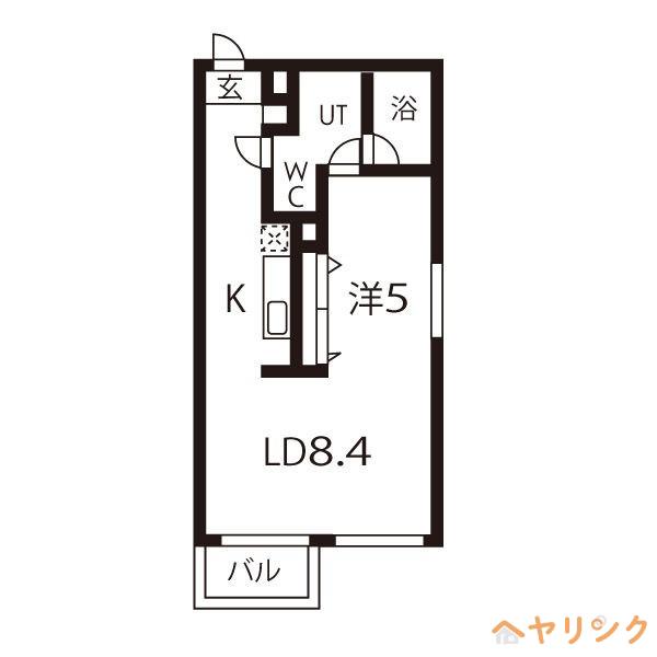 クロサスレジデンス徳川園(1LDK/6階)の間取り写真