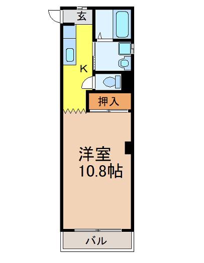 みずほ28(1K/4階)の間取り写真