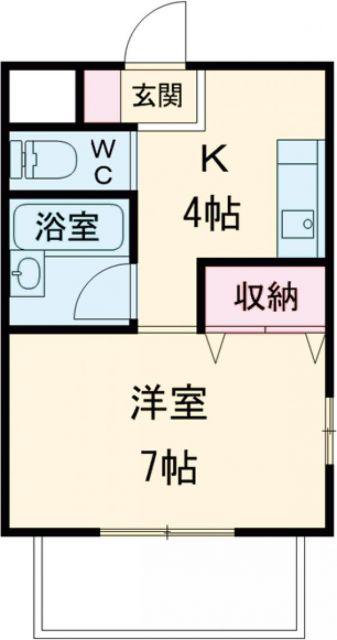 ハイツ・イワタTAO(1K/1階)の間取り写真