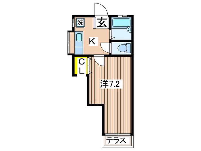 小島ハイツ(1K/1階)の間取り写真