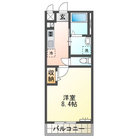 プレシャスワン翔(1K/2階)の間取り写真