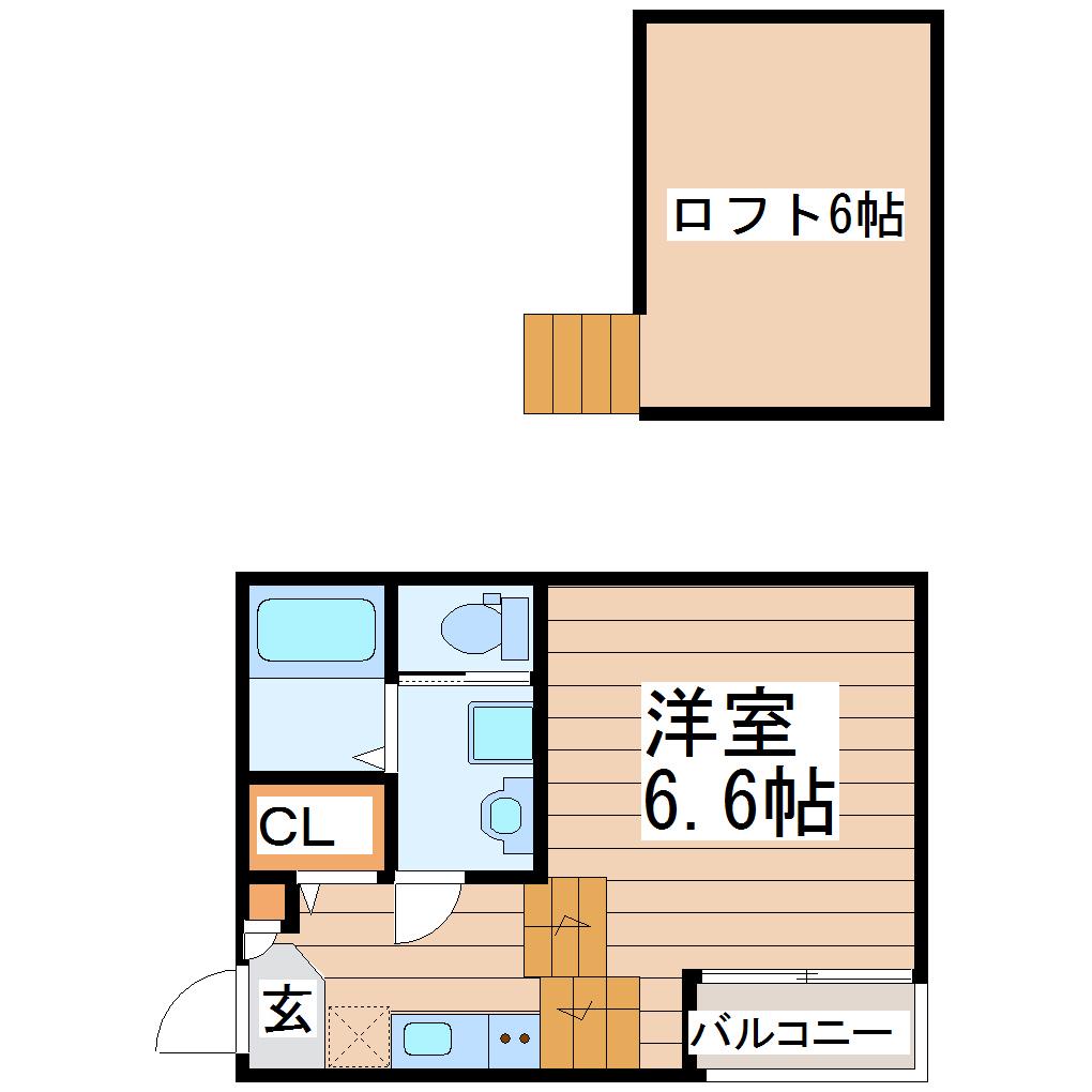 BAAN荒町(1K/1階)の間取り写真