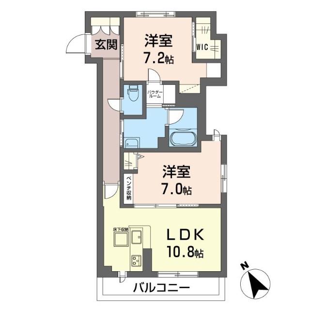 レモンズ マンション(2LDK/1階)の間取り写真