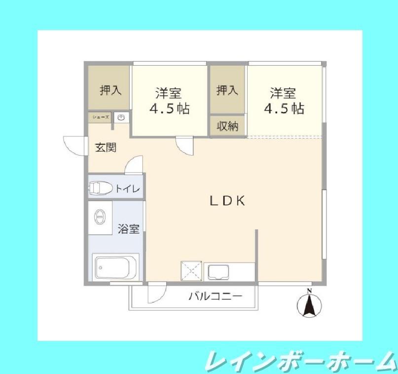 ニュー柏コーポラス(2LDK/3階)の間取り写真