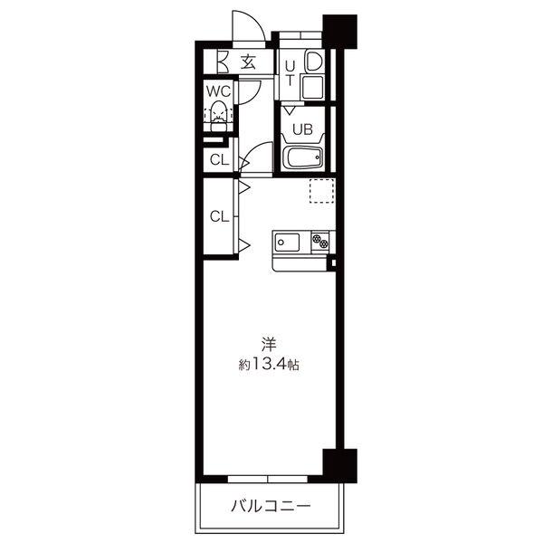 キャッスル常滑(ワンルーム/1階)の間取り写真