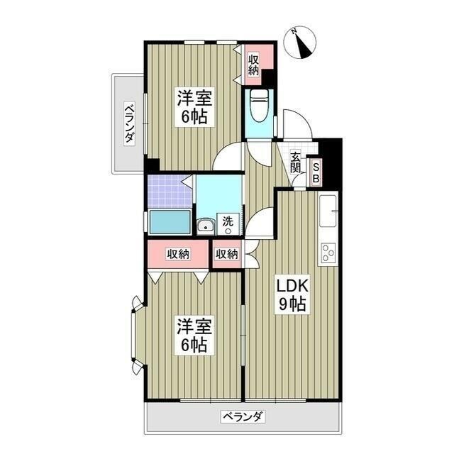 フロンティアIII B棟(2LDK/3階)の間取り写真