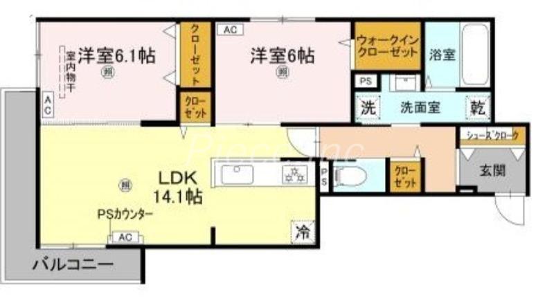 D-レジデンス豊里(2LDK/1階)の間取り写真