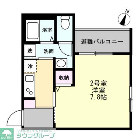 フォレストテラス鶴間(1K/1階)の間取り写真