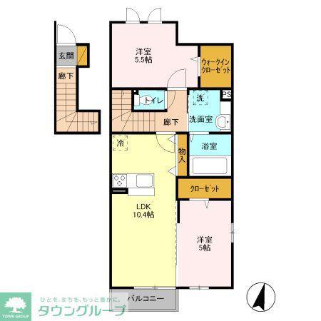 サンモール(2LDK/2階)の間取り写真