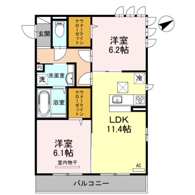 レガーロ(2LDK/1階)の間取り写真