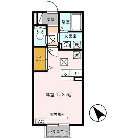 クレール桜町(ワンルーム/1階)の間取り写真