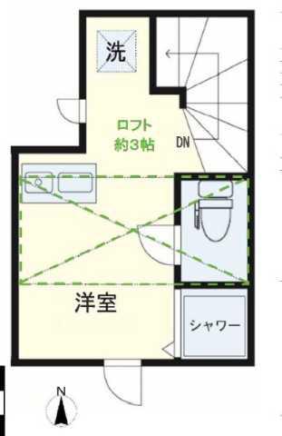 サークルハウス高円寺壱番館(ワンルーム/2階)の間取り写真