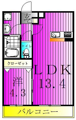 シエーナ北小金III(1LDK/1階)の間取り写真