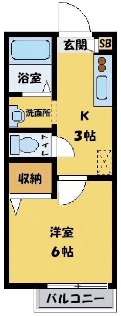 ドリームステージ(1K/2階)の間取り写真