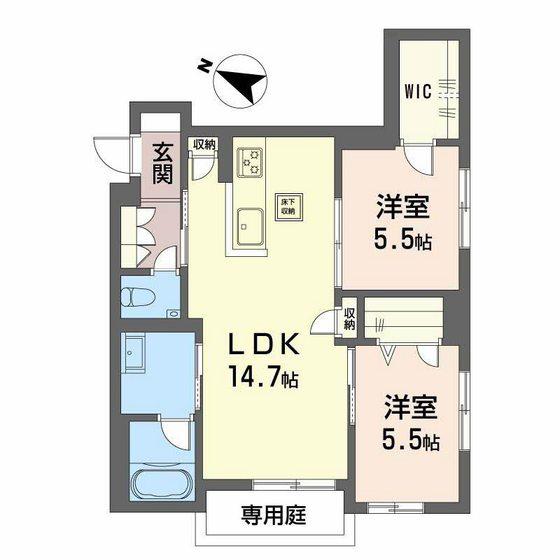 CASA ニックスV(2LDK/1階)の間取り写真