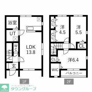 GRAND TERRACE 野々下(3LDK/1階)の間取り写真