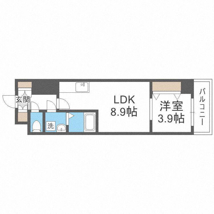 CITY PAL CREST TANIMACHI(1LDK/3階)の間取り写真