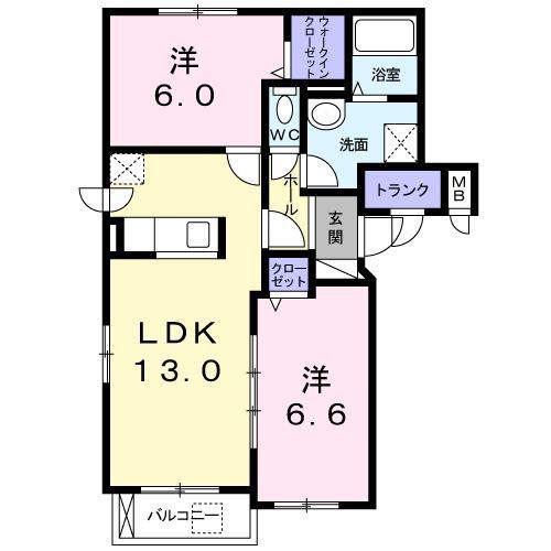 AMYVI(2LDK/3階)の間取り写真