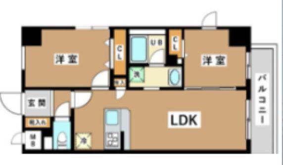 JU TOWER FRONT 亀沢(2LDK/4階)の間取り写真
