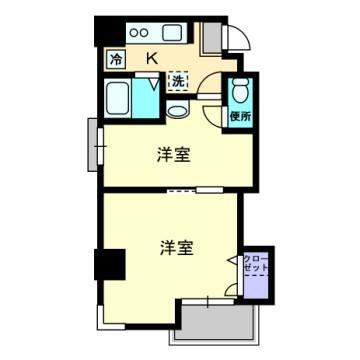 シティホワイト(2K/3階)の間取り写真