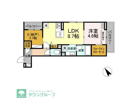 D-BLOOM COURT(1SLDK/2階)の間取り写真