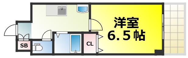パークハウスナンバ(1K/7階)の間取り写真