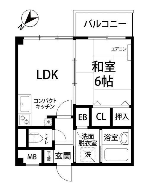 アンシャンテ(1LDK/2階)の間取り写真