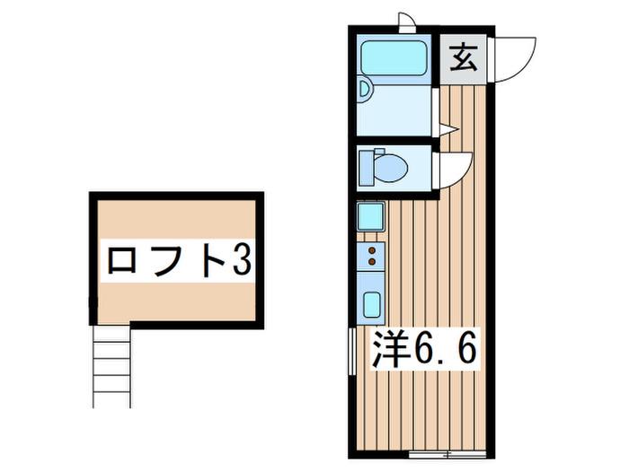 アーバンコート浦郷南(ワンルーム/2階)の間取り写真