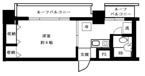 スカイコート武蔵小杉(1K/7階)の間取り写真