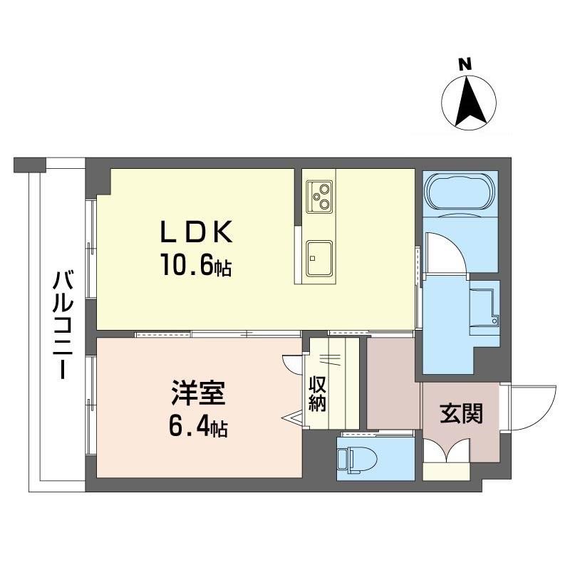 スカイ ガーデン(1LDK/2階)の間取り写真