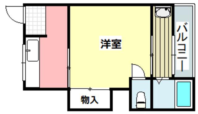 ヴィラナリー小川(1K/2階)の間取り写真